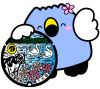 マンホールを持っている「ごずっちょ」のイラスト
