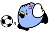 サッカーをしているごずっちょのイラスト
