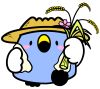 コメを収穫している「ごずっちょ」のイラスト
