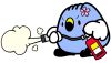 消化器を噴射している「ごずっちょ」のイラスト