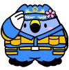 消防服を着て敬礼をしている「ごずっちょ」のイラスト