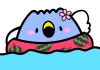 水遊びをしている「ごずっちょ」のイラスト
