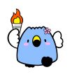 聖火をもっている「ごずっちょ」のイラスト