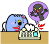 詐欺電話を切っているごずっちょ