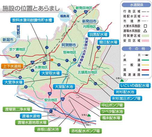 大室表流水系の地図