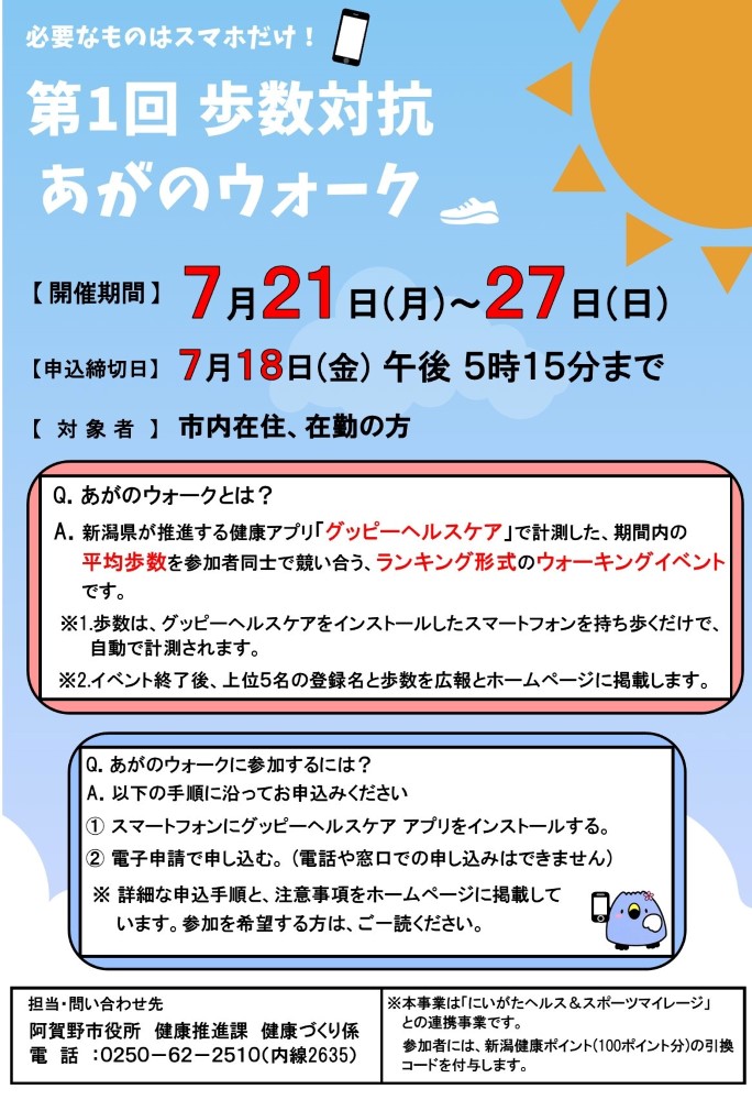 第1回歩数対抗あがのウォーク