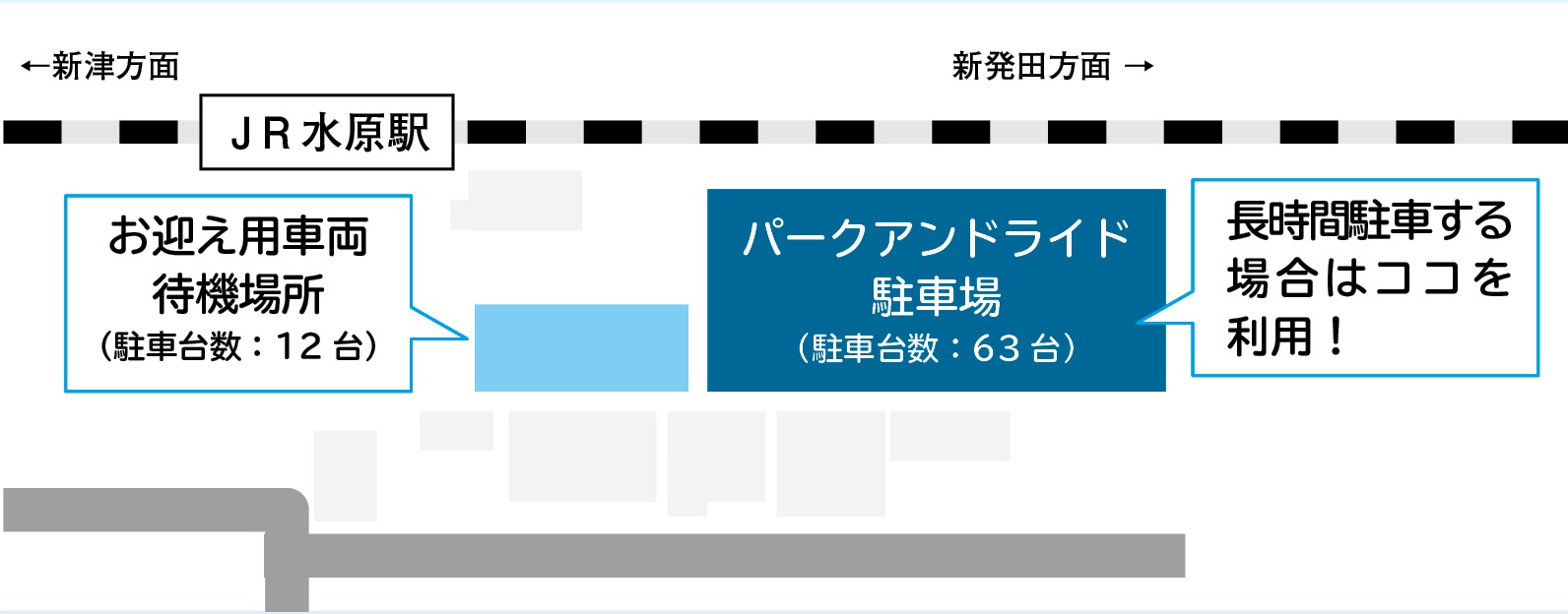 水原駅パークアンドライド駐車場とお迎え用待機場所