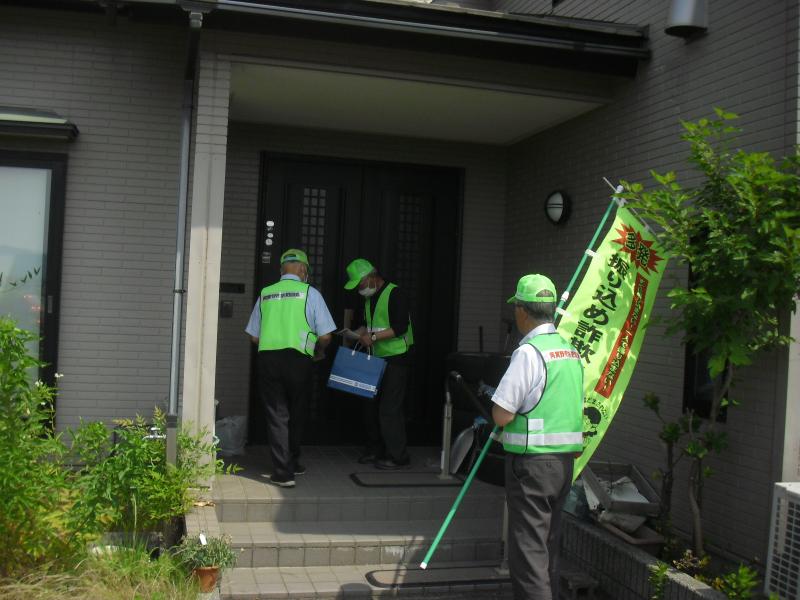 6月18日　水原地区防犯チラシ配布活動